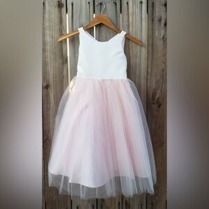 Charming Pink Tulle Dress w/White Satin Bodice – Size 24M ~ Special Occasion